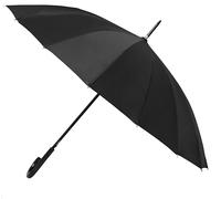 The Walking Style Golf Umbrella - Large Windproof Umbrella with Strong Fibreglass Frame - British Flag Rain Umbrella for Men & Women- Wooden Black