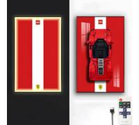 The wall-mounted light display board is suitable for the Lego 42143 Ferr*ari SP3 racing series, the best gift for racing enthusiasts, Collector's Gift Racing Art Frame (board only) (A)