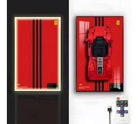 The wall-mounted light display board is suitable for the Lego 42143 Ferr*ari SP3 racing series, the best gift for racing enthusiasts, Collector's Gift Racing Art Frame (board only) (B)