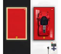 The wall-mounted light display board is suitable for the Lego 42143 Ferr*ari SP3 racing series, the best gift for racing enthusiasts, Collector's Gift Racing Art Frame (board only) (D)