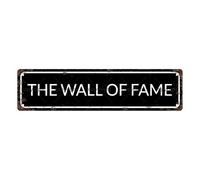 THE WALL OF FAME LOCATION Metal Tin Street Sign Bar Cafe Garage Cave Home Room Wall Bathroom Farmhouse Garden Porch Patio Decor, 16 x 4 Inch