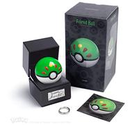 The Wand Company Original Poké Ball Authentic Replica - Realistic, Electronic, Die-Cast Poké Ball with Display Case Light Features - Officially Licensed by Pokémon (Friend Ball)