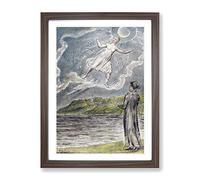 The Wandering Moon By William Blake Classic Painting Framed Print | A2 Walnut Framed Wall Art | Ready to Hang | Classic Space Picture | Living Room Bedroom Lounge Office