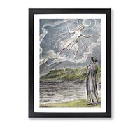 The Wandering Moon By William Blake Classic Painting Framed Wall Art Print, Ready to Hang Picture for Living Room Bedroom Home Office Décor, Black A4 (34 x 25 cm)