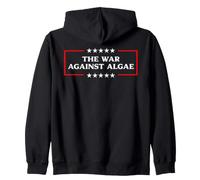 The War Against Algae Funny USA Sarcasm 250 Reflecting Pool Zip Hoodie