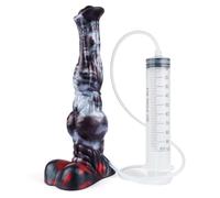 The war-Horse Waller, NNSX Mythical Creatures Dildo, Knotted Pleasure Device with Suction Cup, 9'' insertable Sex Toy for Masturbation and Adult fantasized Game (Striped & Squirting)
