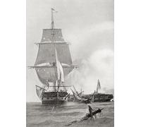 The War of 1812. Naval battle between two ships the USS Constitution and the HMS Guerriere. Poster Print by Hilary Jane Morgan (11 x 16)