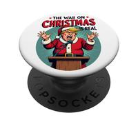 The War on Christmas Is Real - Angry Santa President PopSockets Adhesive PopGrip