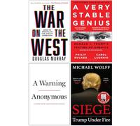 The War on the West, A Very Stable Genius, A Warning[Hardcover] & Siege Trump Under Fire 4 Books Collection Set