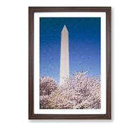 The Washington Monument Framed Print | A2 Walnut Framed Wall Art | Ready to Hang | Modern Cityscape Picture | Living Room Bedroom Lounge Office