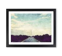 The Washington Monument Vol.1 Painting Modern Art Framed Print | A3 Black Framed Wall Art | Ready to Hang | Modern Cityscape Picture | Living Room Bedroom Lounge Office