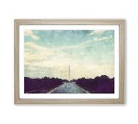 The Washington Monument Vol.1 Painting Modern Art Framed Print | A3 Oak Framed Wall Art | Ready to Hang | Modern Cityscape Picture | Living Room Bedroom Lounge Office