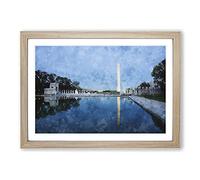 The Washington Monument Vol.4 Painting Framed Print | A2 Oak Framed Wall Art | Ready to Hang | Modern Cityscape Picture | Living Room Bedroom Lounge Office