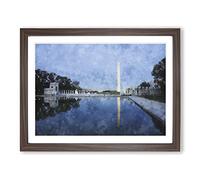 The Washington Monument Vol.4 Painting Modern Art Framed Print | A2 Walnut Framed Wall Art | Ready to Hang | Modern Cityscape Picture | Living Room Bedroom Lounge Office