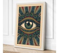 The Watchful Eye Eclectic Canvas Wall Art Print 36x24 Inch | Ready to Hang, Gallery Wrapped, Fade-Resistant Inks, Securely Packaged, UK Made