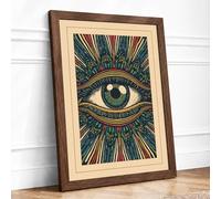The Watchful Eye Eclectic Framed Wall Art Print A1 Walnut | Ready to Hang, Premium Gi Paper, Fade-Resistant Inks, Securely Packaged, UK Made