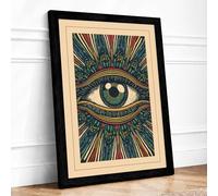 The Watchful Eye Eclectic Framed Wall Art Print A4 (29.7×21cm) Black, Wall Decor for Living Room, Bedroom, Office & Home, Ready to Hang, Art Gift