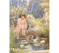 The Water Lily Pond, Margaret Tarrant - Medici Print