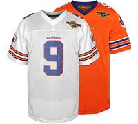 The Waterboy #9 Bobby Boucher Adam Sandler 50th Anniversary Movie Mud Dogs Bourbon Bowl Football Jersey, White, Medium