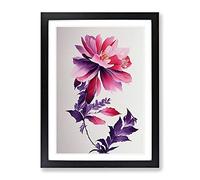 The Watercolour Flower Framed Wall Art Print A2 Black