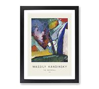 The Waterfall By Wassily Kandinsky Exhibition Museum Painting Framed Print | A2 Black Framed Wall Art | Ready to Hang | Modern Landscape Picture | Living Room Bedroom Lounge Office