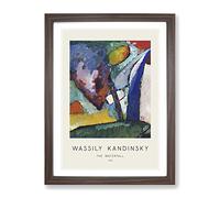 The Waterfall By Wassily Kandinsky Exhibition Museum Painting Framed Print | A4 Walnut Framed Wall Art | Ready to Hang | Modern Landscape Picture | Living Room Bedroom Lounge Office