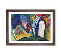 The Waterfall by Wassily Kandinsky Framed Print | A2 Walnut Framed Wall Art | Ready to Hang | Modern Landscape Picture | Living Room Bedroom Lounge Office