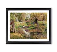 The Watering Place By Camille Pissarro Classic Painting Framed Print | A4 Black Framed Wall Art | Ready to Hang | Classic Historical Picture | Living Room Bedroom Lounge Office