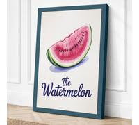 The Watermelon Botanical Canvas Wall Art Print 24x16 Inch (61 x 41 cm)