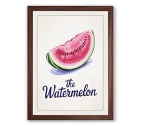 The Watermelon Botanical Framed Wall Art Print A2 (59.4×42cm) Walnut, Wall Decor for Living Room, Bedroom, Office & Home, Ready to Hang, Art Gift