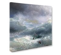 The Wave by Ivan Aivazovsky Canvas Print | Gallery Wrapped 30mm Frame Wall Art | 20x20 inches | Ready to Hang | Modern Seascape Picture | Living Room Bedroom Lounge Office