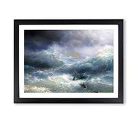 The Wave By Ivan Aivazovsky Classic Painting Framed Print | A2 Black Framed Wall Art | Ready to Hang | Classic Nautical Picture | Living Room Bedroom Lounge Office