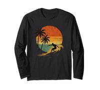 The Wave Horse Riding Holiday Caribbean South Sea Palm Trees Beach Surfer Long Sleeve T-Shirt