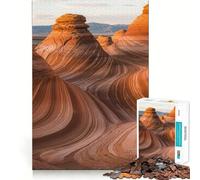 The Wave Rock Formation Landscape 1000 Piece Jigsaw Puzzles for Adults Jigsaw Memory Lift Slow Enjoy Image Assembly Creative Gift (38x26cm)