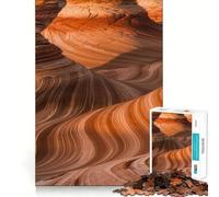 The Wave Sandstone Formation Arizona Landscape Teenagers Puzzles 1000 Piece Jigsaws Boost Recall Relax Time Accurate Edge Amazing Present (38x52cm)