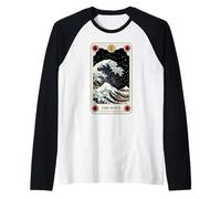 The Wave Tarot Card The Great Wave Off Kanagawa Raglan Baseball Tee