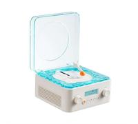 The Waves Vinyl Player - Bluetooth 6.0 CD Speaker with Mood Light & White Noise, 4000mAh Battery, Dual Speakers, Type-C Charging The