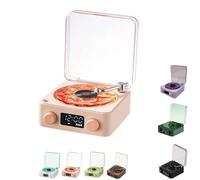 The Waves Vinyl Player Bluetooth Speaker,2025 New Portable Vintage Vinyl Speaker with Adjustable Light and Time,Music Player with 4 Modes,Vintage Record Model Players for Bedroom, Party (Pink)