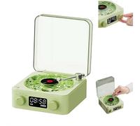 The Waves Vinyl Player,Waves Bluetooth Speaker, 2025 New Portable Four Modes Wireless Vintage Vinyl Record Player with 3 Adjustable Light and Time for Bedroom, Office, Party