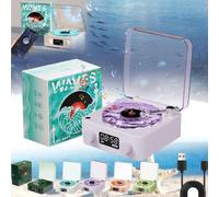 The Waves Vinyl Player,Waves Bluetooth Speaker with Adjustable Ambient Lights,Portable 4 Modes Wireless Vintage Vinyl Record Player,Compatible with Bluetooth, TF,AUX Mode, Record Player Bluetooth