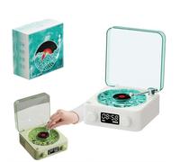 The Waves Vinyl Player, Wireless Vintage Vinyl Record Player with Ambient Light, Vintage Record Model Players with Time, 360° Surround Sound for Room Desk,Waves Speaker