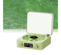 The Waves Vinyl Record Player, Retro Bluetooth Turntable Speaker with 4 Sounds of Nature, Wireless Stereo Sound, Sleep Aid White Noise, RGB Light, and Subwoofer, Support TF Card (Green)