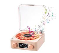 The Waves Vinyl Record Player, Retro Turntable Speake with 4 Sounds of Nature and RGB Light, Bluetooth Vinyl Record Player Waves, Support TF Card (Pink)