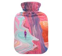 The Way of Life hot-Water Bottle with Soft Cover, 1L Warm Water Bottle for Bed for Pain Relief, Neck Shoulder Warmer, bolsas de agua Caliente para Dolores