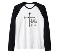 The Way The Truth The Life Sacrifice Inspirational Message Raglan Baseball Tee