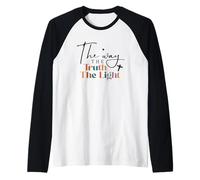 The Way The Truth The Light Jesus Christian Faith Raglan Baseball Tee
