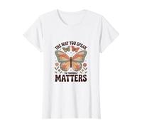 The Way You Speak to Yourself Matters - Positive Affirmation Value Graphic T-Shirt, Women, White, M