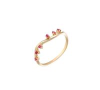 The Wedding Band, Best Friend Rings for Women Simple Wave Pattern Ruby 18.1K Rose Gold Size I 1/2
