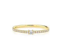 The Wedding Band, Gold Ring Set Half Eternity with Square Shape Moissanite 9K Yellow Gold Size H 1/2