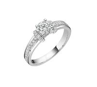 The Wedding Band, Wedding Band Ring with 0.4Ct and 0.18Ct Diamond 9K White Gold Size N 1/2
